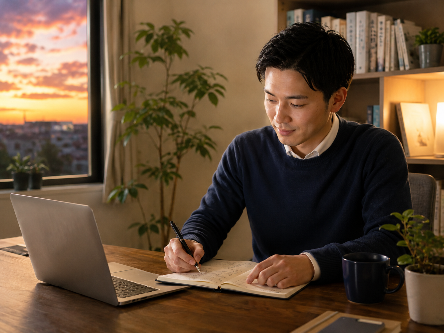1日を振り返り、翌日の準備をする